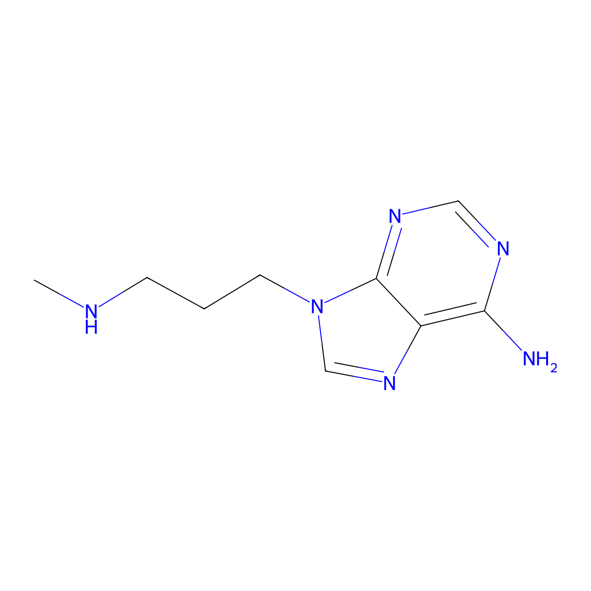 9-[3-(Methylamino)propyl]-9H-purin-6-amine molecular structure, CAS 1250274-79-3