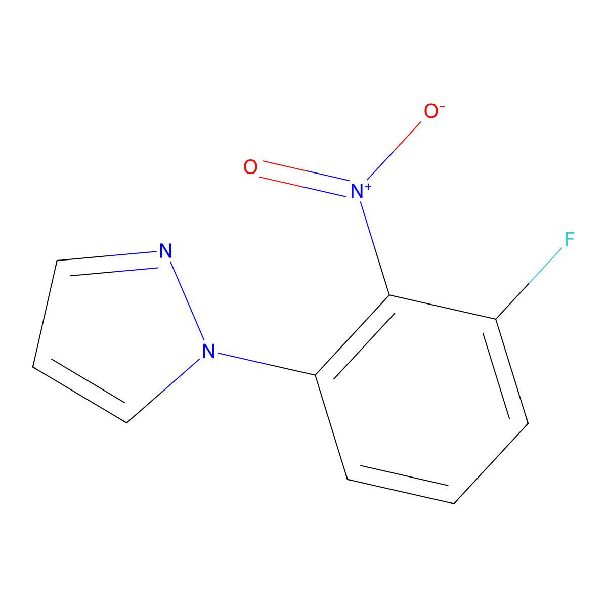 1-(3-Fluoro-2-nitrophenyl)-1H-pyrazole molecular structure, CAS 1250276-77-7