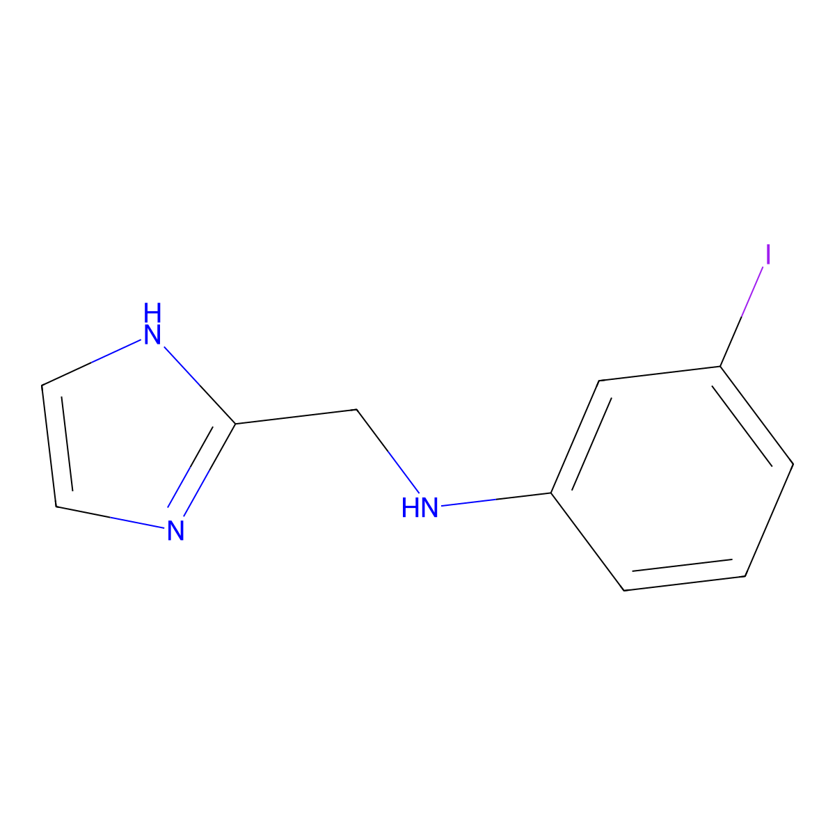N-(1H-imidazol-2-ylmethyl)-3-iodoaniline molecular structure, CAS 1250277-10-1
