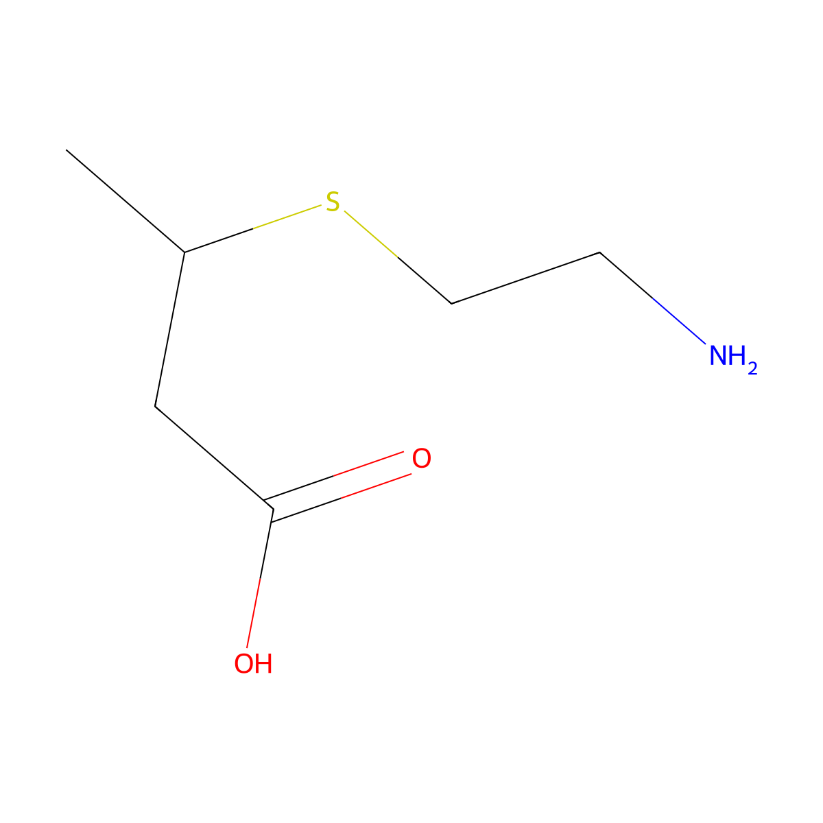 3-((2-Aminoethyl)thio)butanoic acid molecular structure, CAS 1250278-23-9