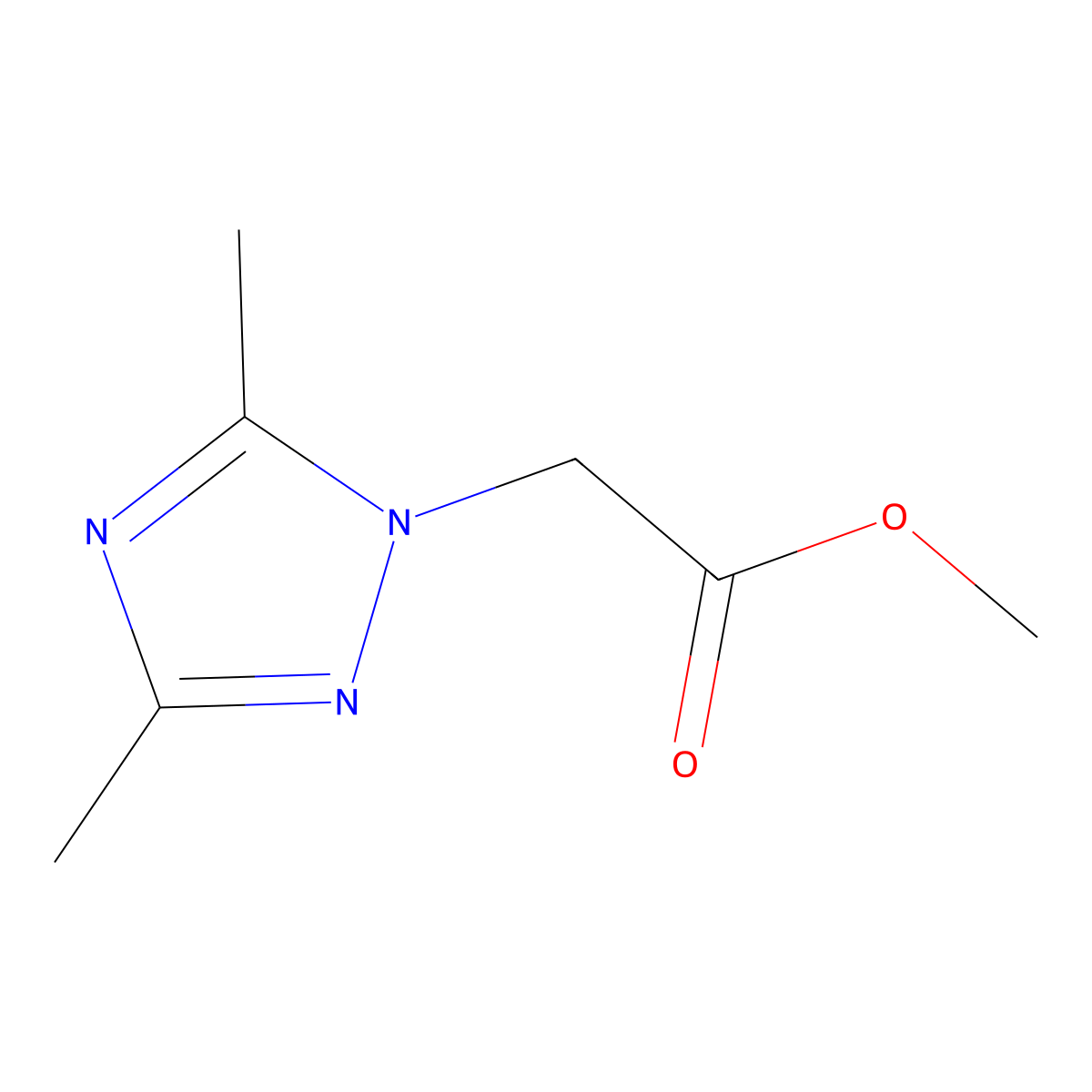 Methyl 2-(3,5-dimethyl-1H-1,2,4-triazol-1-yl)acetate molecular structure, CAS 1250278-88-6
