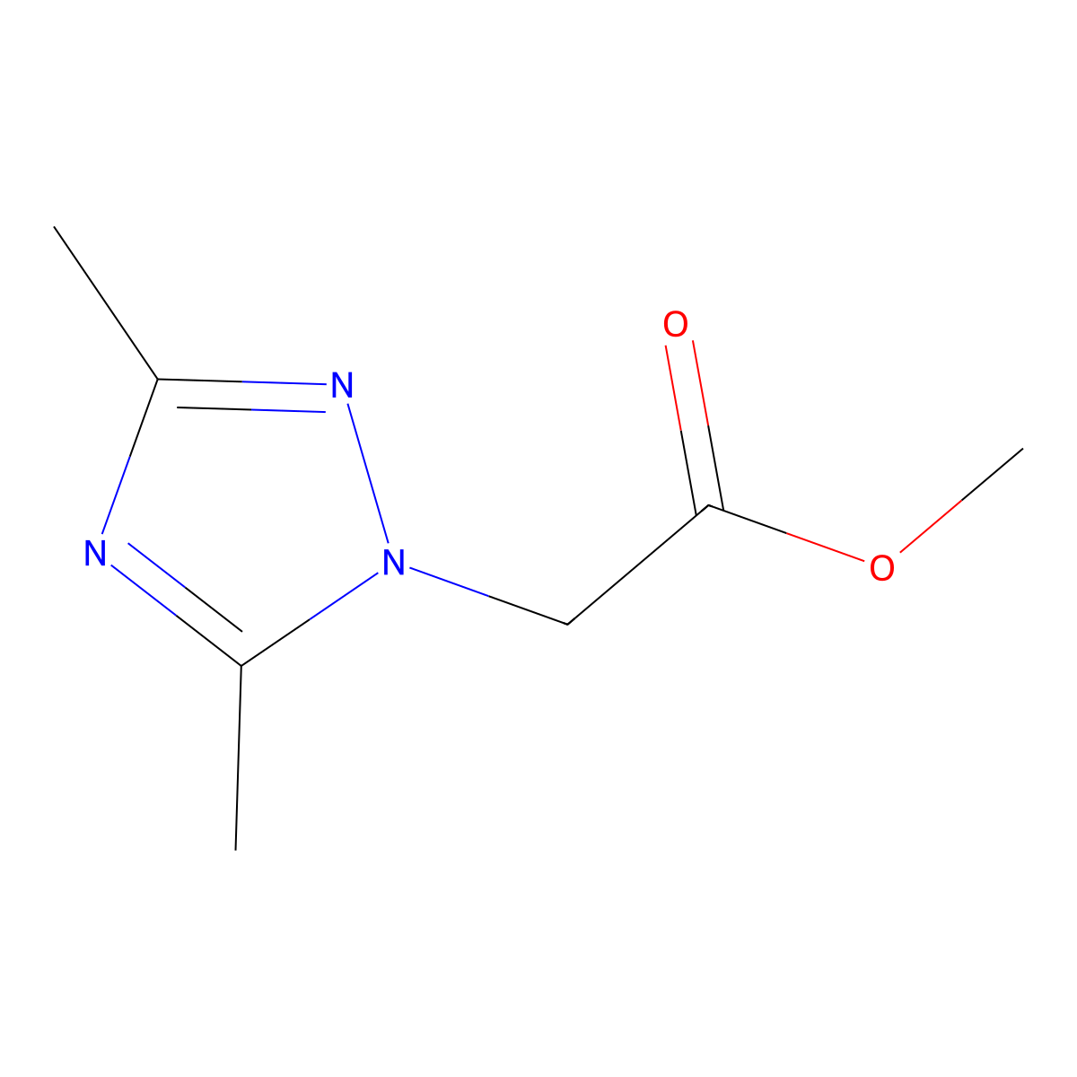Methyl 2-(3,5-dimethyl-1H-1,2,4-triazol-1-yl)acetate molecular structure, CAS 1250278-88-6