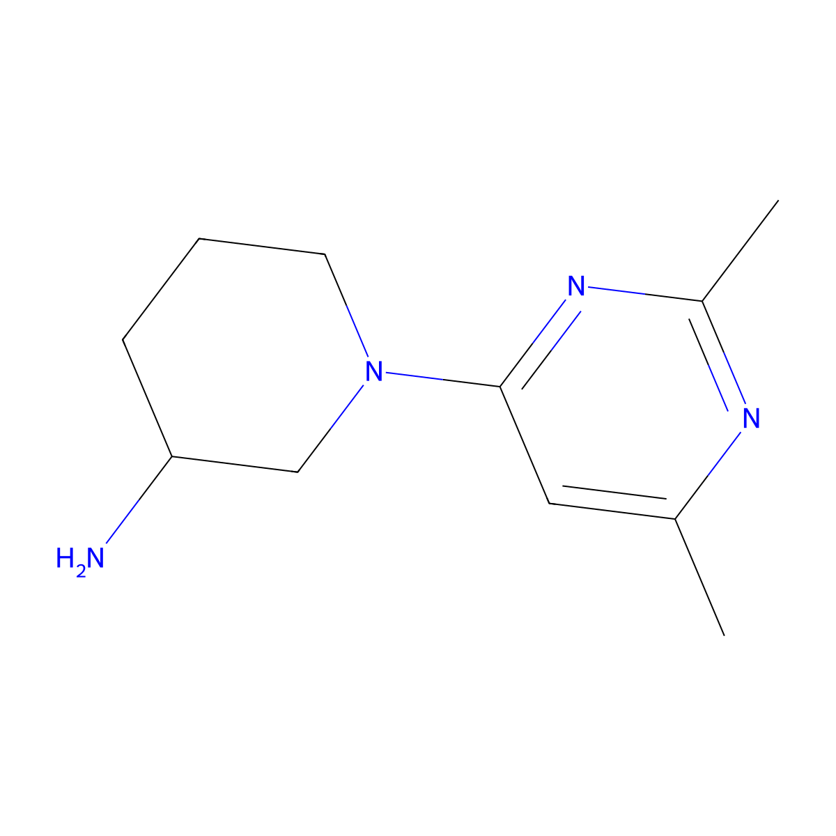 1-(2,6-Dimethylpyrimidin-4-yl)piperidin-3-amine molecular structure, CAS 1250279-81-2