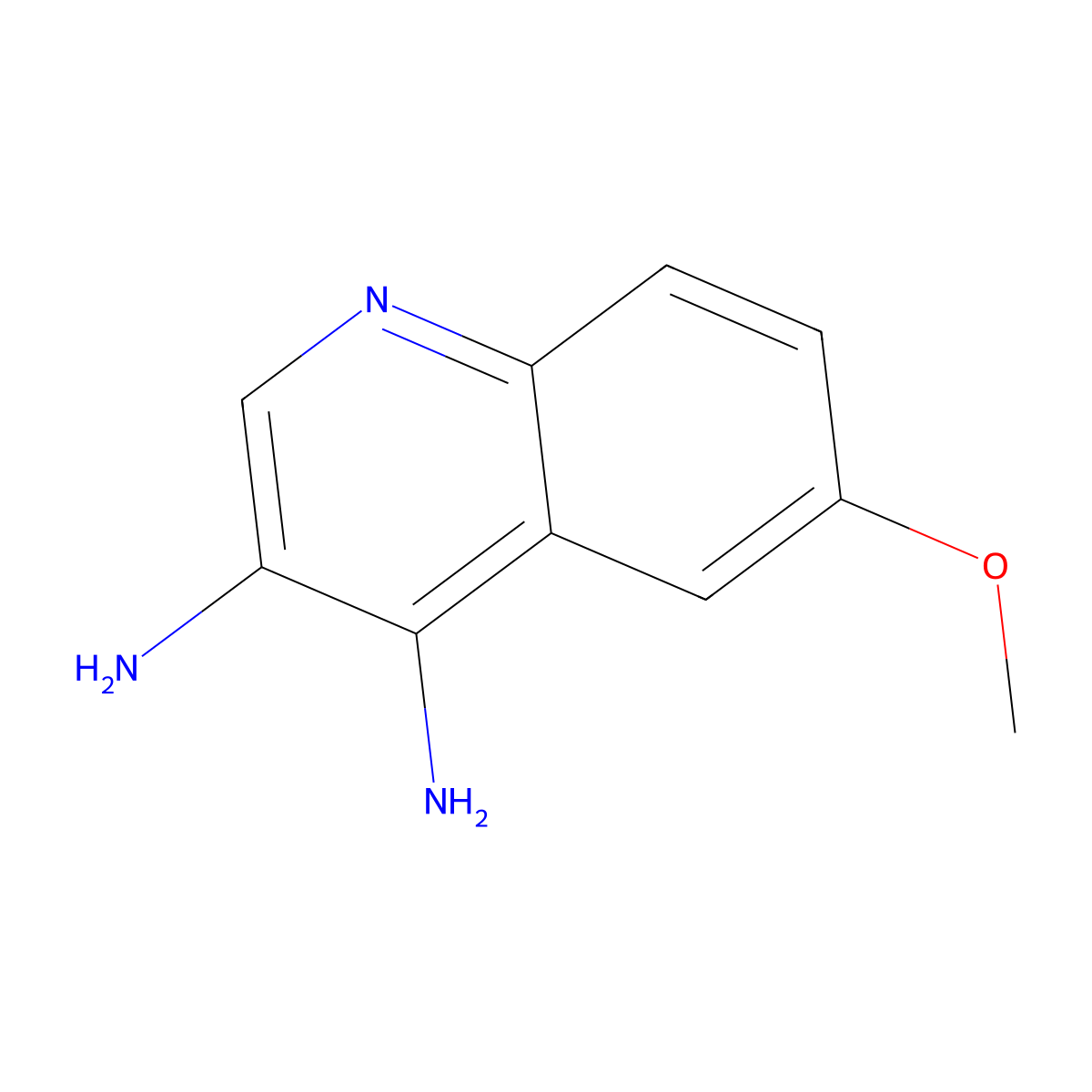 3,4-Quinolinediamine, 6-methoxy- molecular structure, CAS 125028-51-5