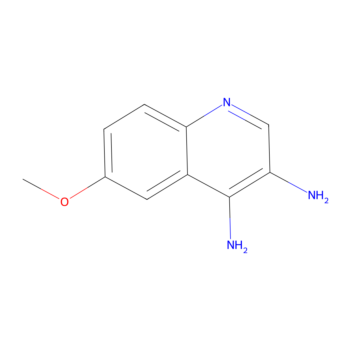 3,4-Quinolinediamine, 6-methoxy- molecular structure, CAS 125028-51-5
