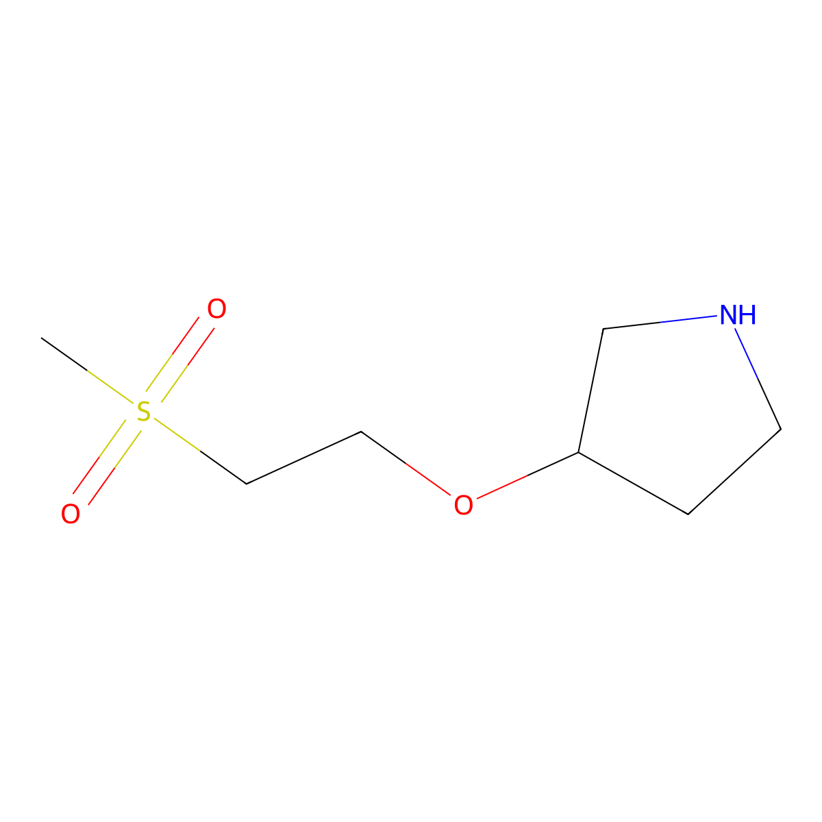 3-(2-Methanesulfonylethoxy)pyrrolidine molecular structure, CAS 1250280-46-6