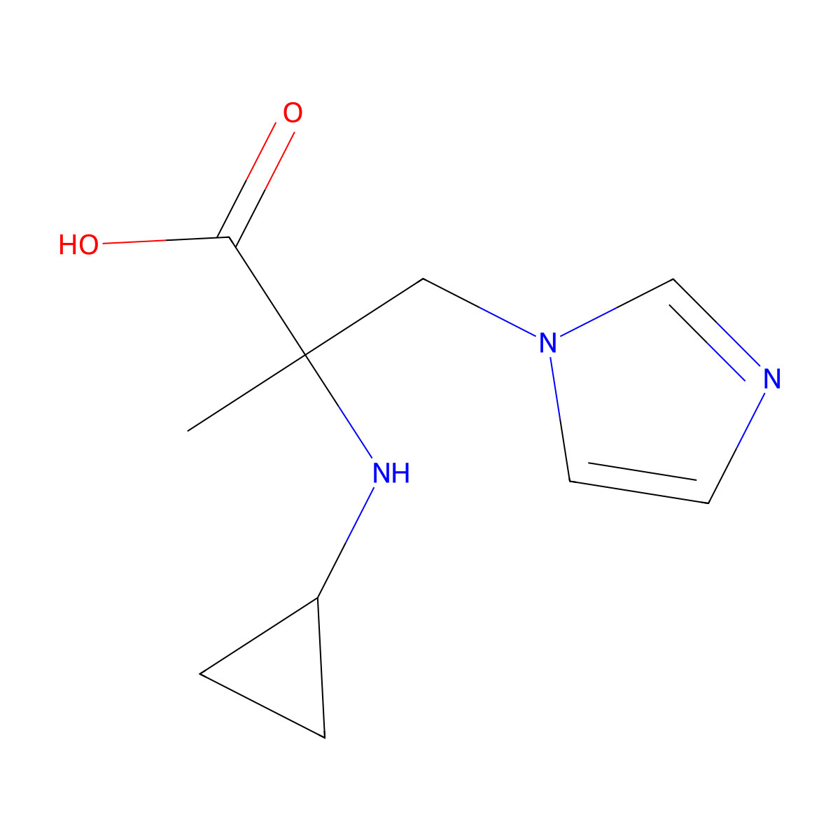 2-(Cyclopropylamino)-3-(1h-imidazol-1-yl)-2-methylpropanoic acid molecular structure, CAS 1250284-99-1