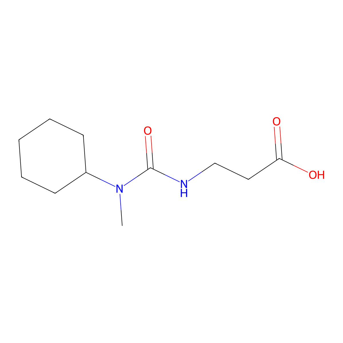 3-(Cyclohexylmethylcarbamoylamino)propanoicacid molecular structure, CAS 1250285-37-0