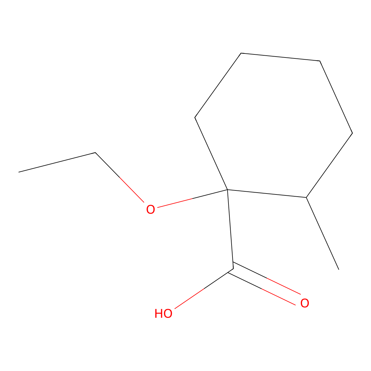 1-Ethoxy-2-methylcyclohexane-1-carboxylic acid molecular structure, CAS 1250285-45-0