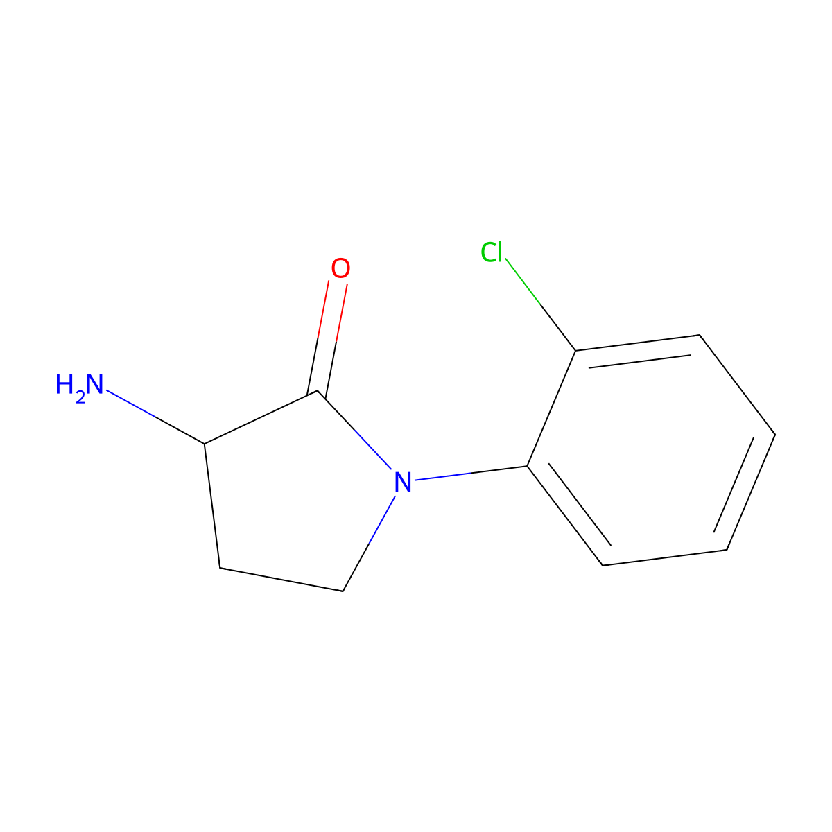 3-Amino-1-(2-chlorophenyl)pyrrolidin-2-one molecular structure, CAS 1250287-34-3