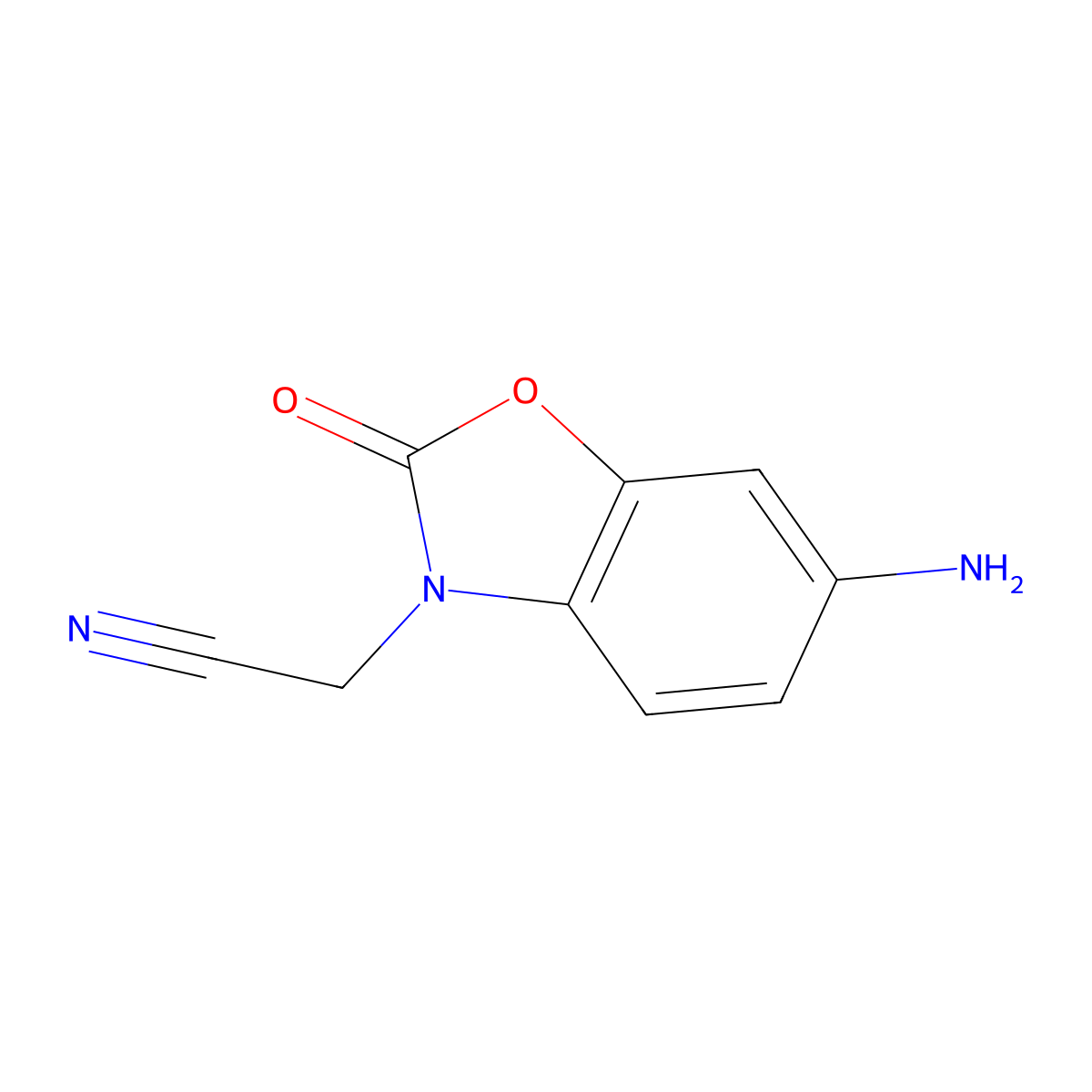 2-(6-Amino-2-oxo-2,3-dihydro-1,3-benzoxazol-3-YL)acetonitrile molecular structure, CAS 1250287-43-4