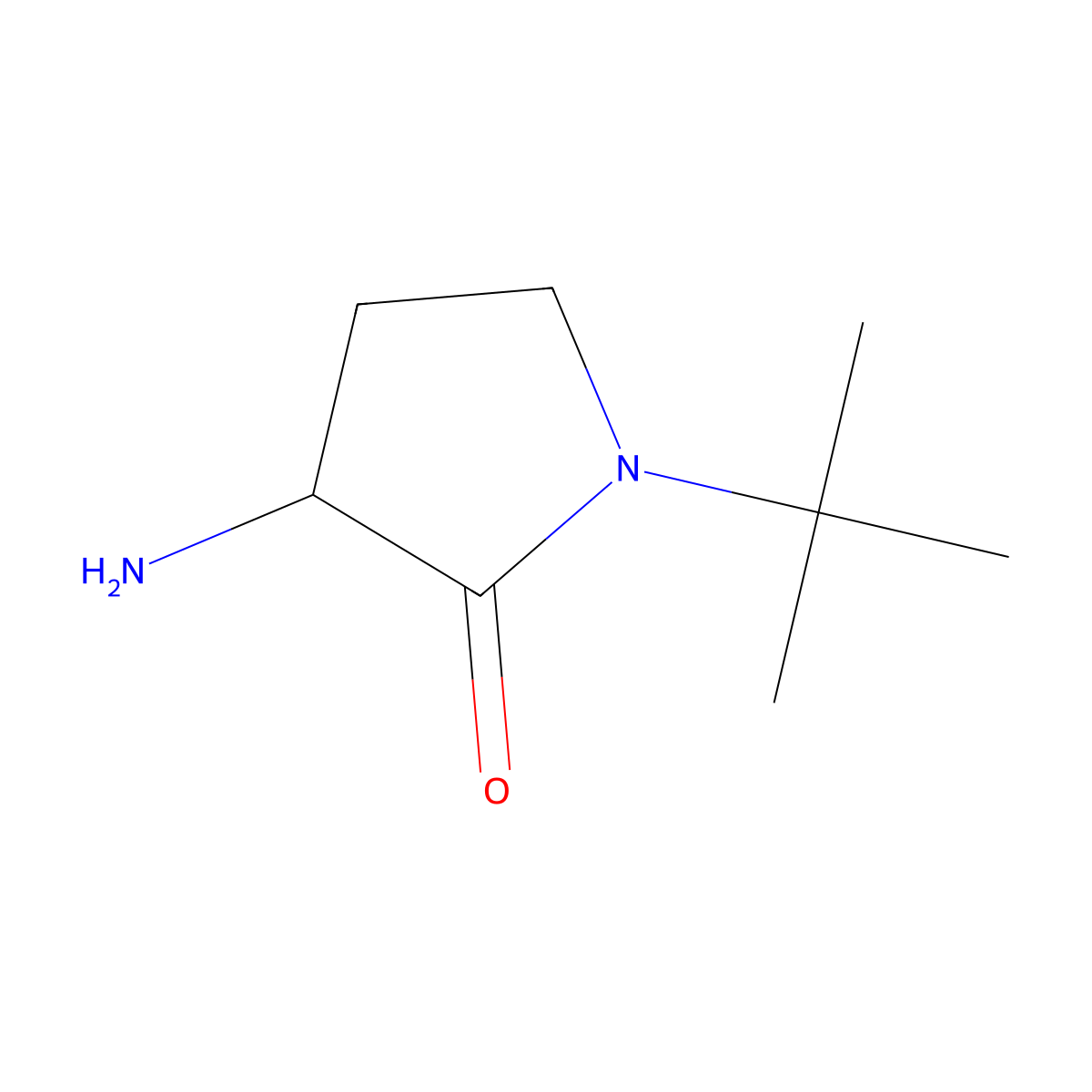 3-Amino-1-tert-butylpyrrolidin-2-one molecular structure, CAS 1250287-91-2