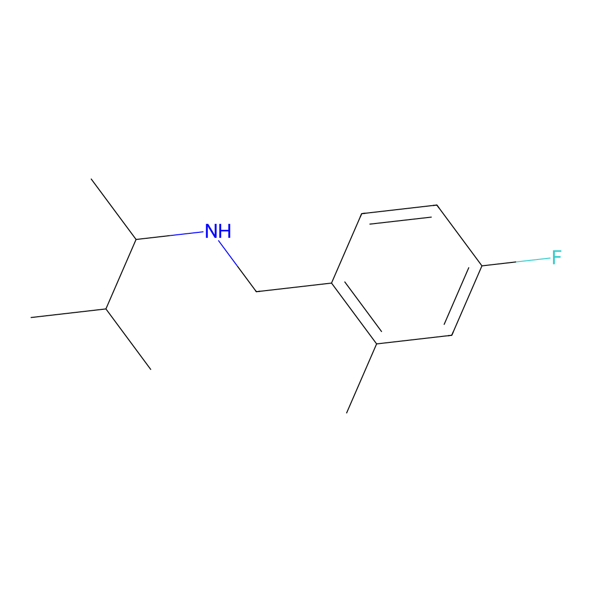 [(4-Fluoro-2-methylphenyl)methyl](3-methylbutan-2-yl)amine molecular structure, CAS 1250288-63-1
