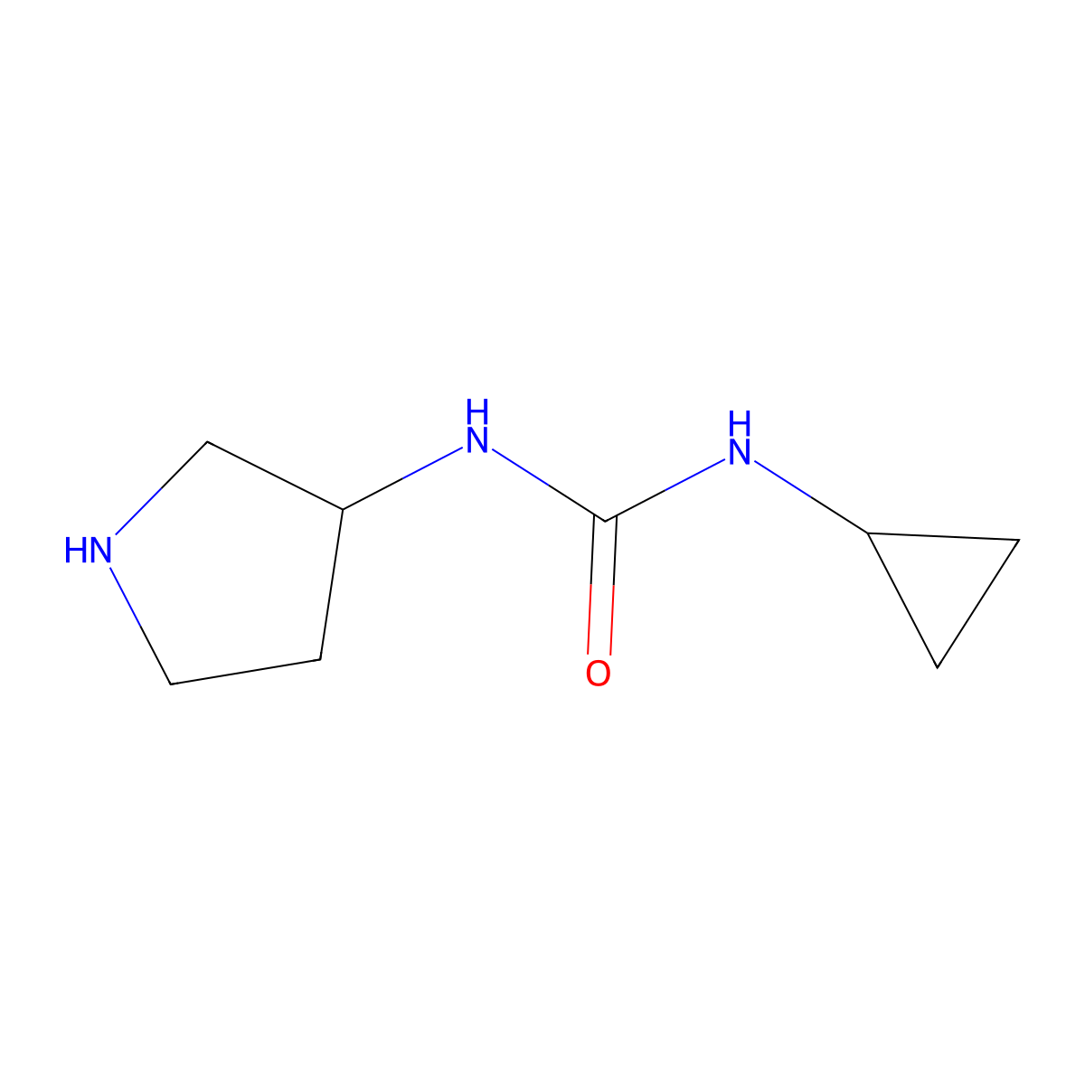 3-Cyclopropyl-1-(pyrrolidin-3-yl)urea molecular structure, CAS 1250289-17-8
