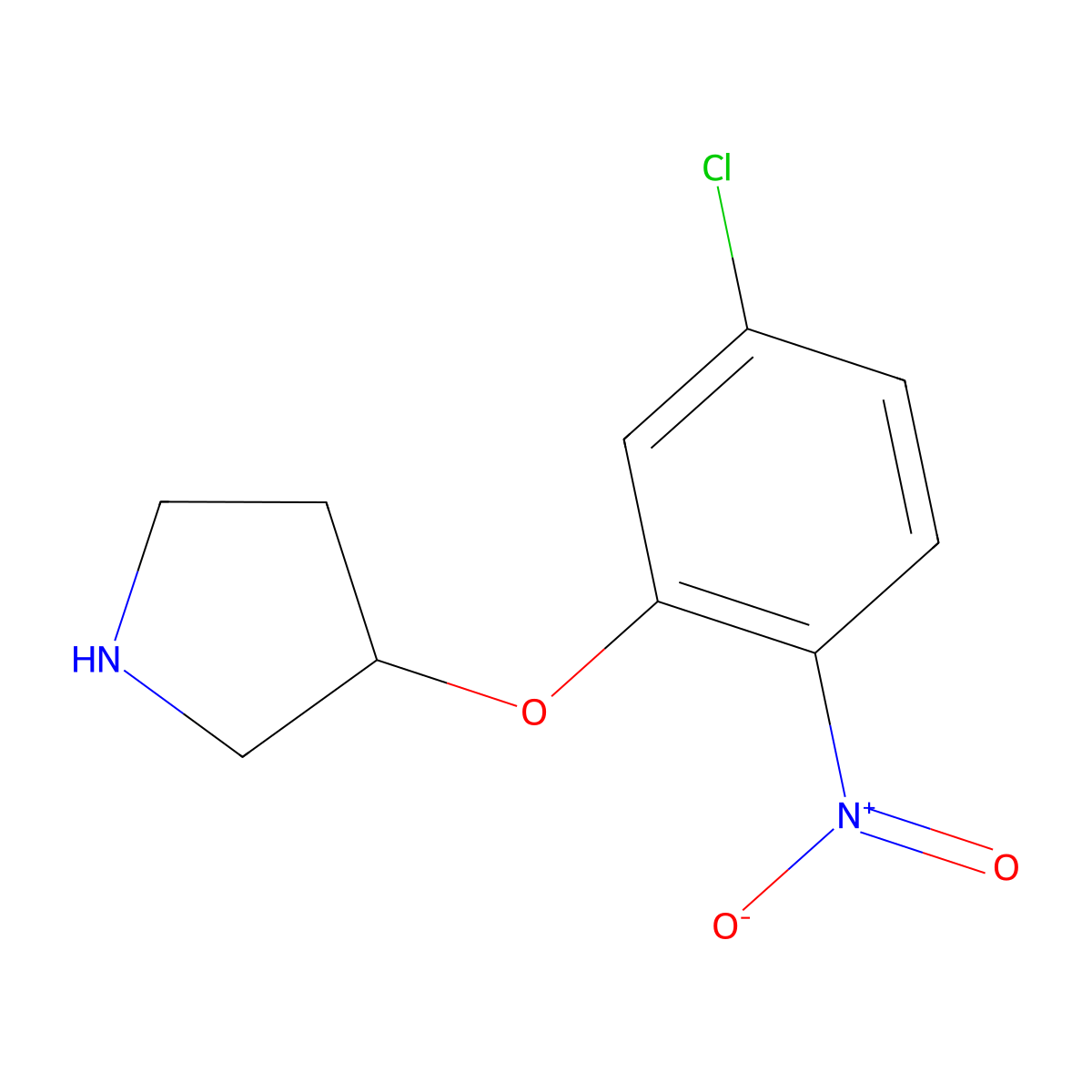 3-(5-Chloro-2-nitrophenoxy)pyrrolidine molecular structure, CAS 1250289-31-6