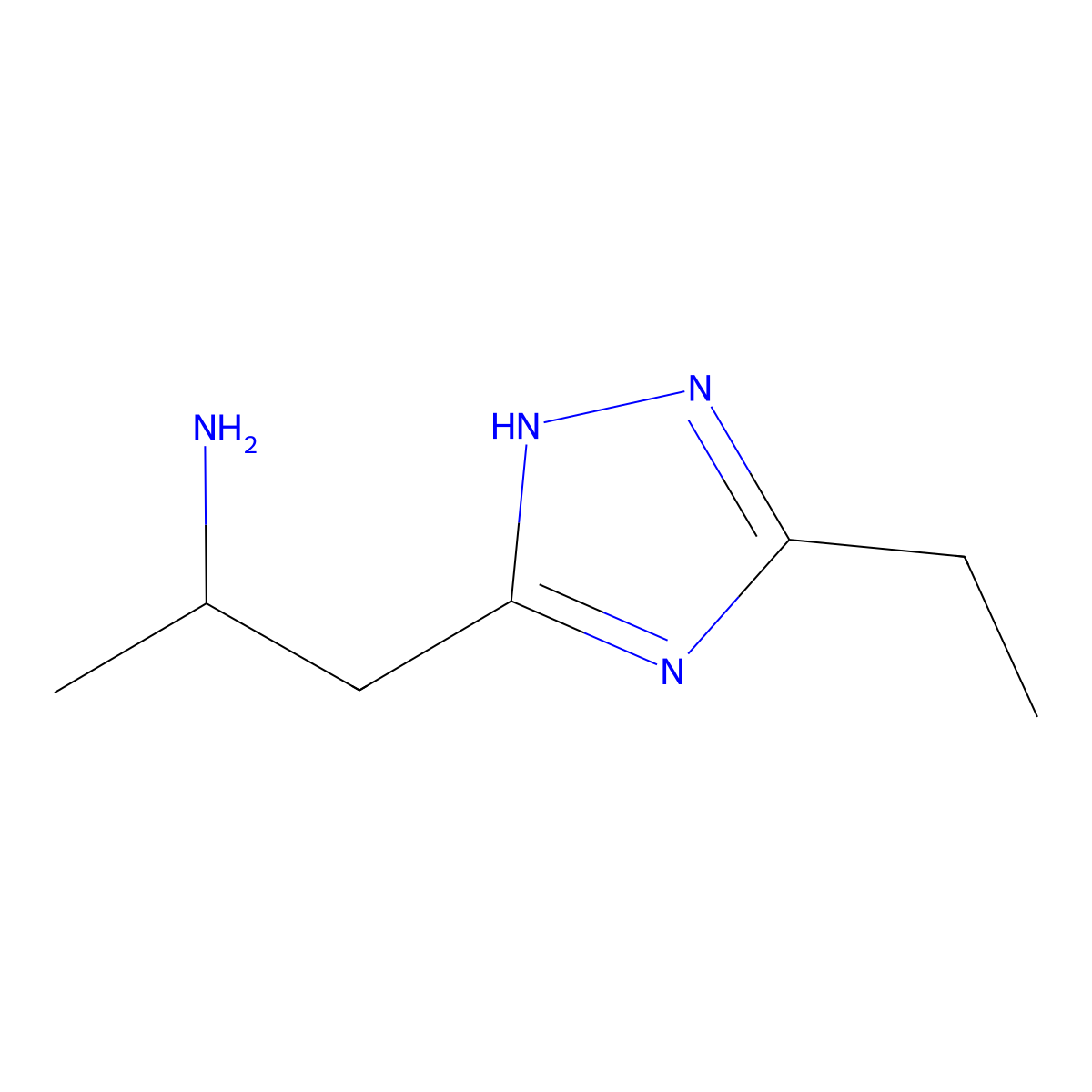 1-(3-ethyl-1H-1,2,4-triazol-5-yl)propan-2-amine molecular structure, CAS 1250290-29-9