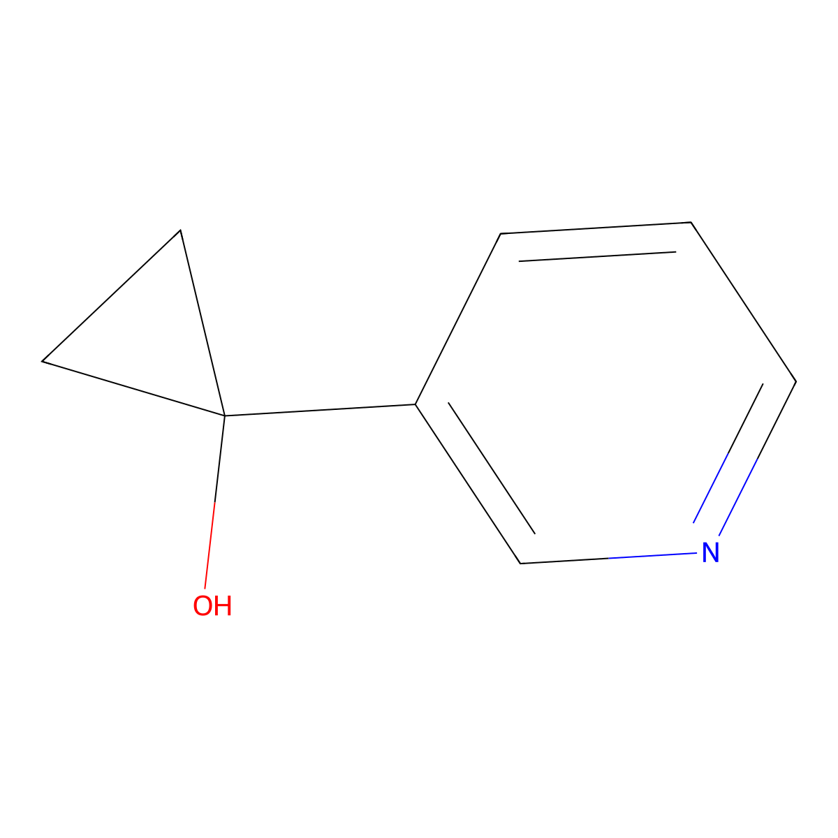 1-(Pyridin-3-yl)cyclopropan-1-ol molecular structure, CAS 1250291-36-1