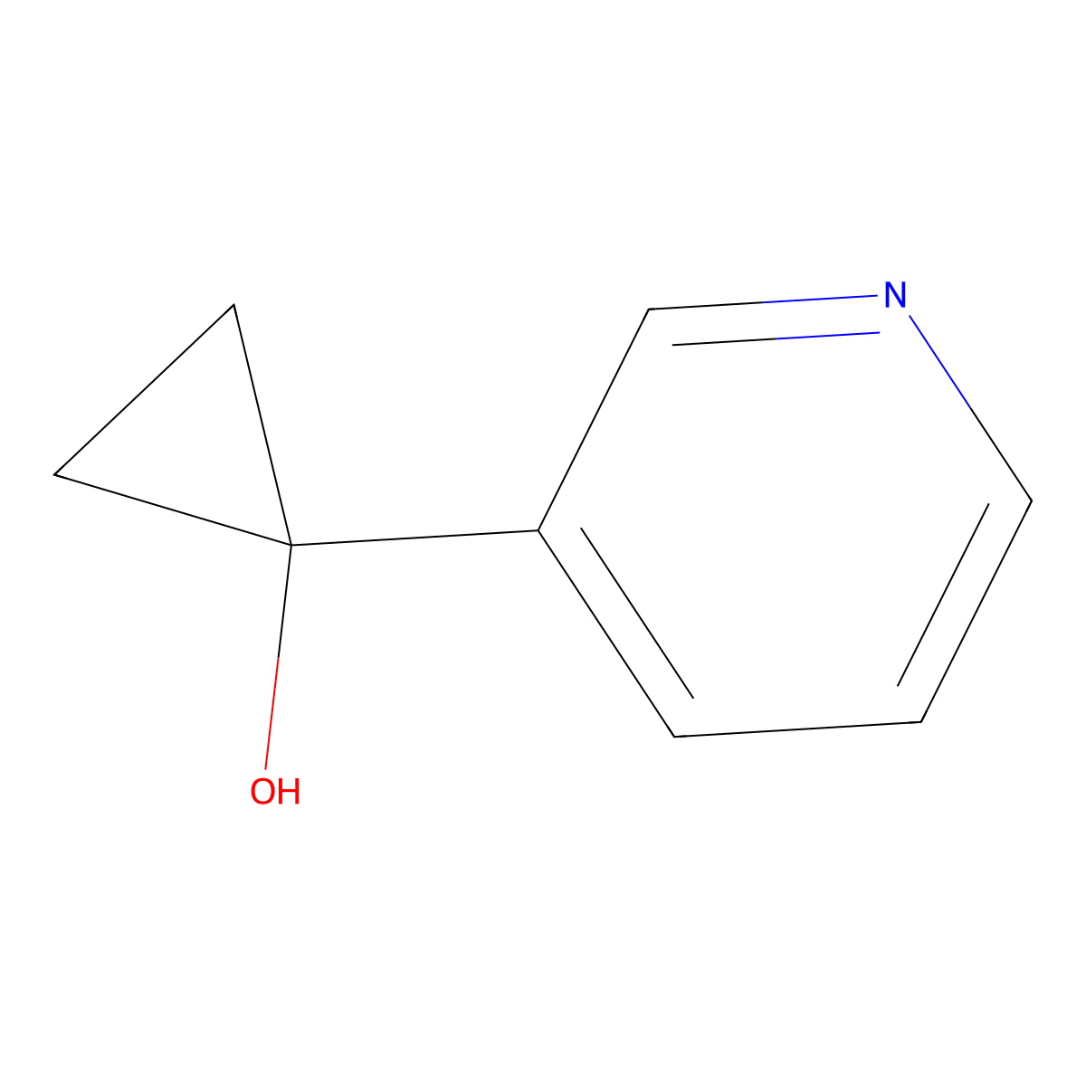 1-(Pyridin-3-yl)cyclopropan-1-ol molecular structure, CAS 1250291-36-1