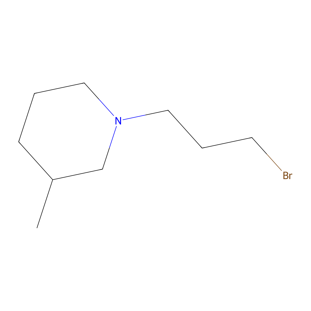 1-(3-Bromopropyl)-3-methylpiperidine molecular structure, CAS 1250291-83-8