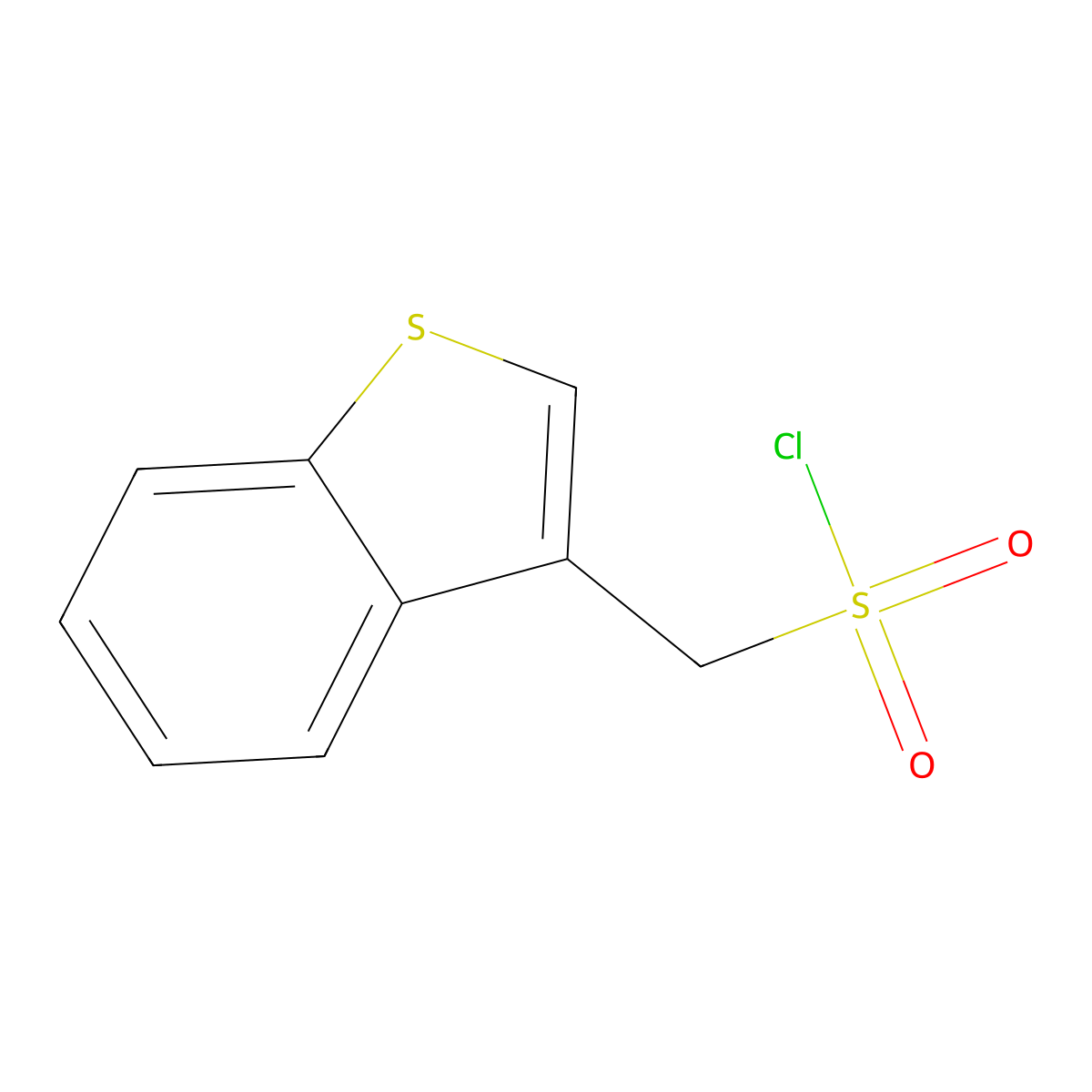(1-Benzothiophen-3-yl)methanesulfonyl chloride molecular structure, CAS 1250294-42-8