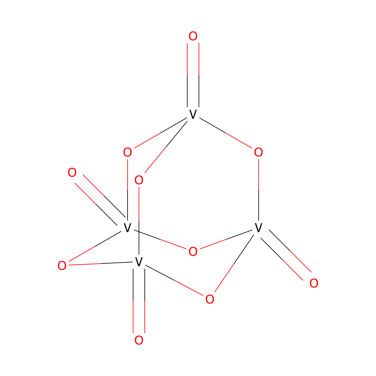Tetravanadium decaoxide molecular structure, CAS 12503-98-9