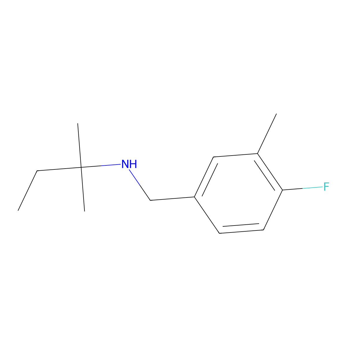 [(4-Fluoro-3-methylphenyl)methyl](2-methylbutan-2-yl)amine molecular structure, CAS 1250301-02-0
