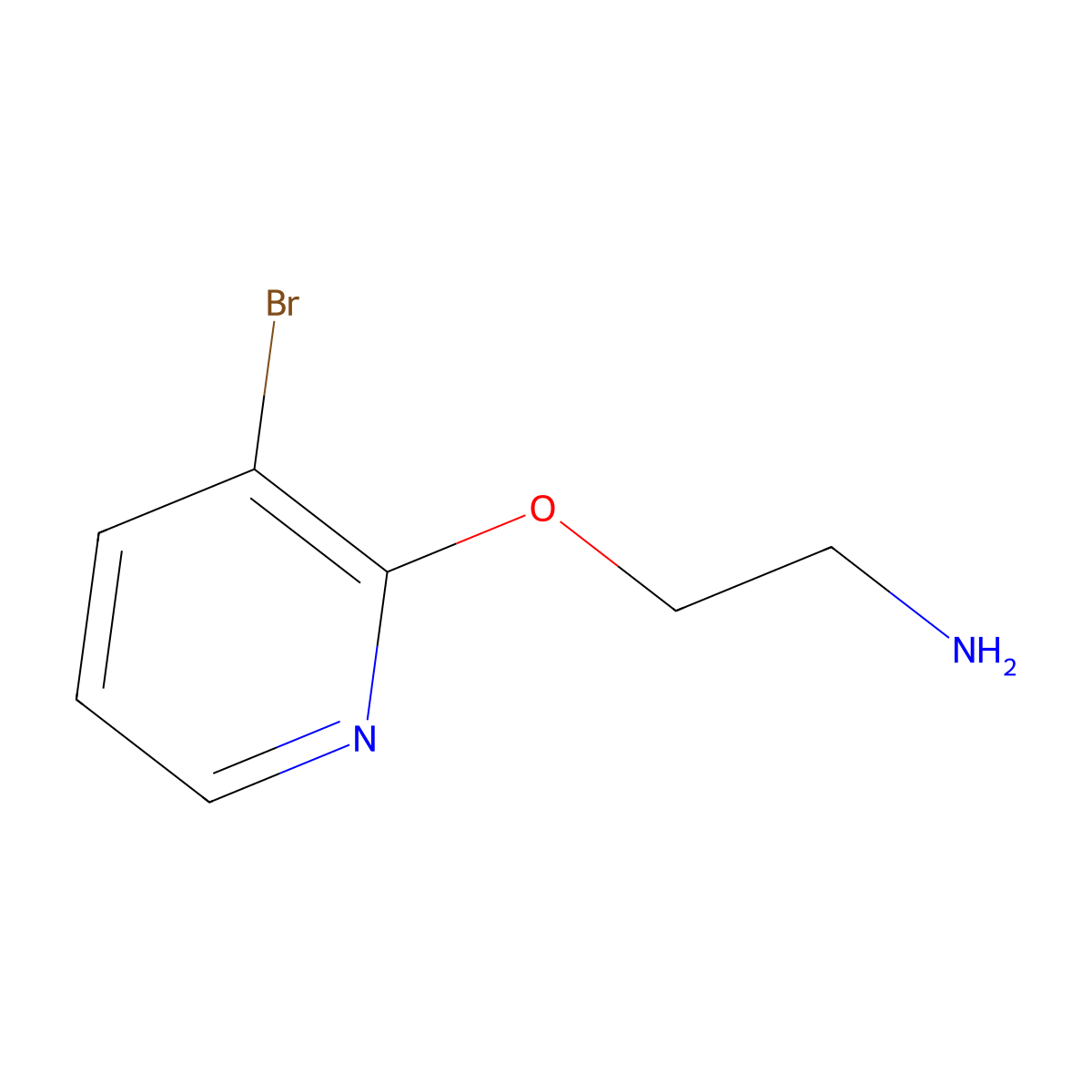 {2-[(3-Bromopyridin-2-yl)oxy]ethyl}amine molecular structure, CAS 1250301-79-1