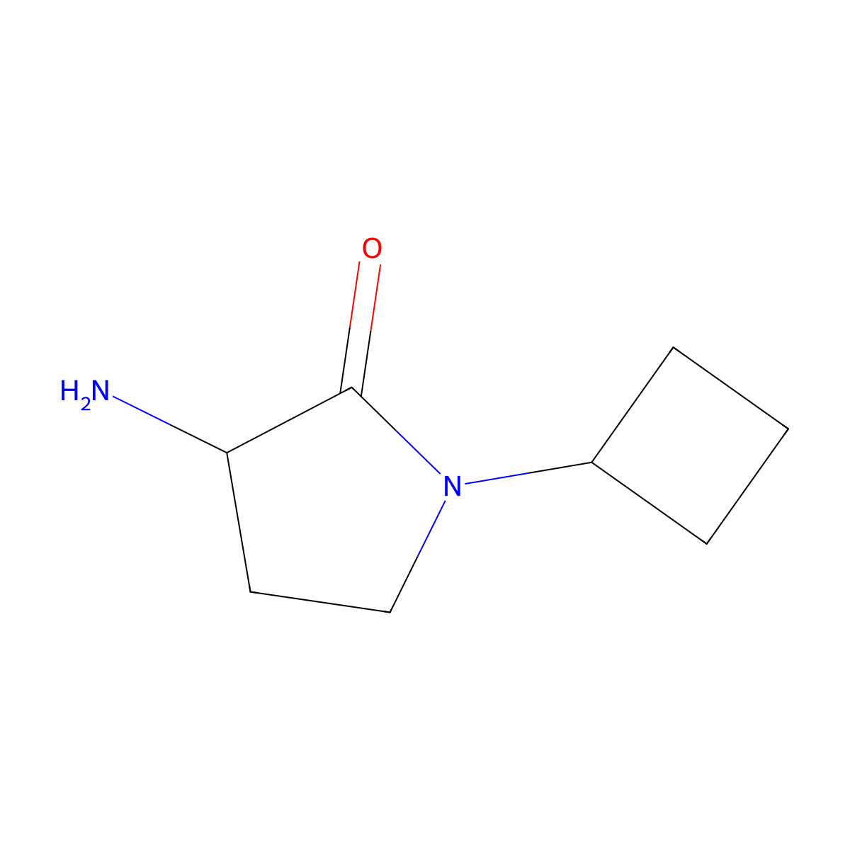 3-Amino-1-cyclobutylpyrrolidin-2-one molecular structure, CAS 1250306-56-9