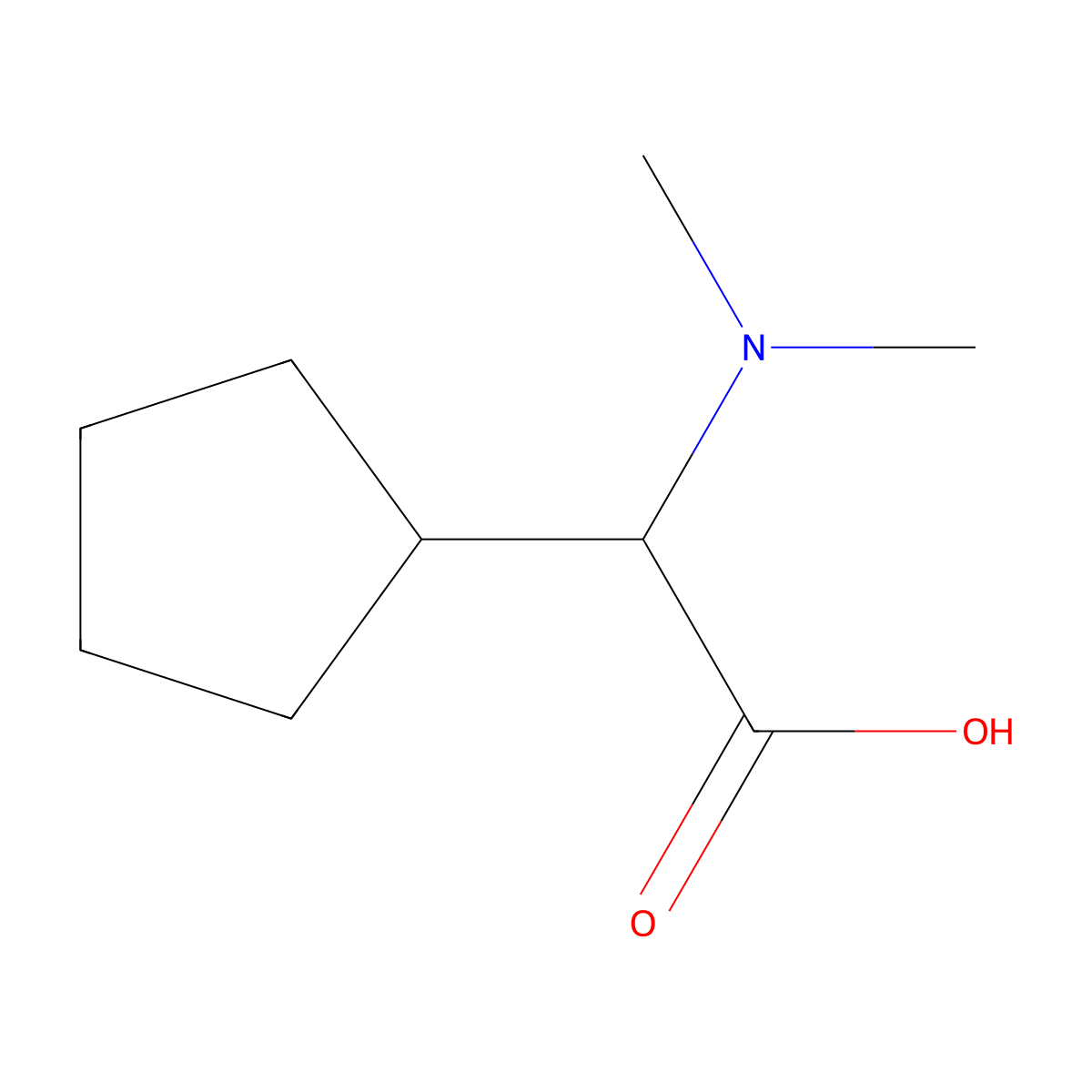 2-Cyclopentyl-2-(dimethylamino)acetic acid molecular structure, CAS 1250307-63-1