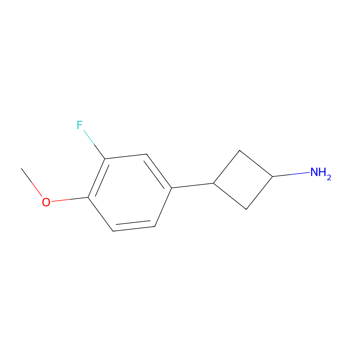 3-(3-Fluoro-4-methoxyphenyl)cyclobutan-1-amine molecular structure, CAS 1250307-83-5