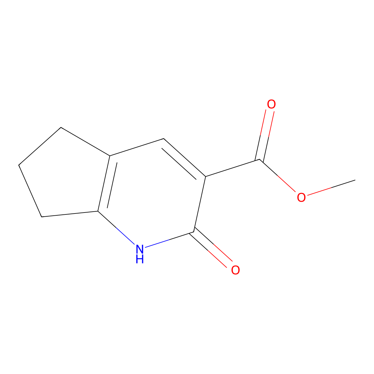 methyl 2-oxo-2,5,6,7-tetrahydro-1H-cyclopenta[b]pyridine-3-carboxylate molecular structure, CAS 125031-46-1