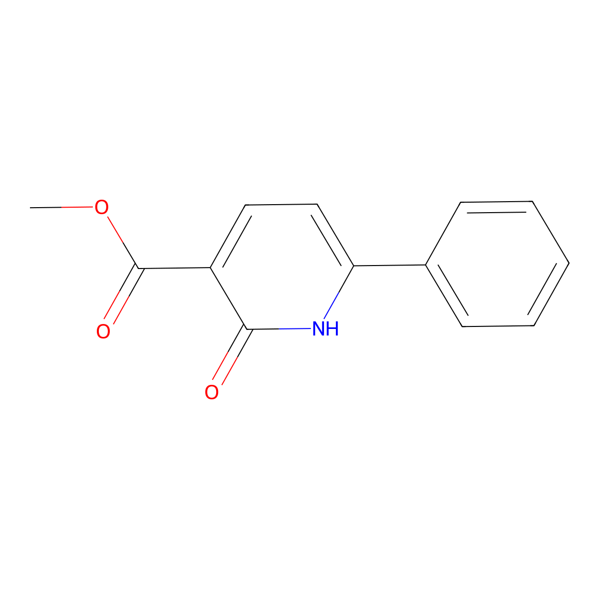 Methyl 2-oxo-6-phenyl-1,2-dihydropyridine-3-carboxylate molecular structure, CAS 125031-47-2