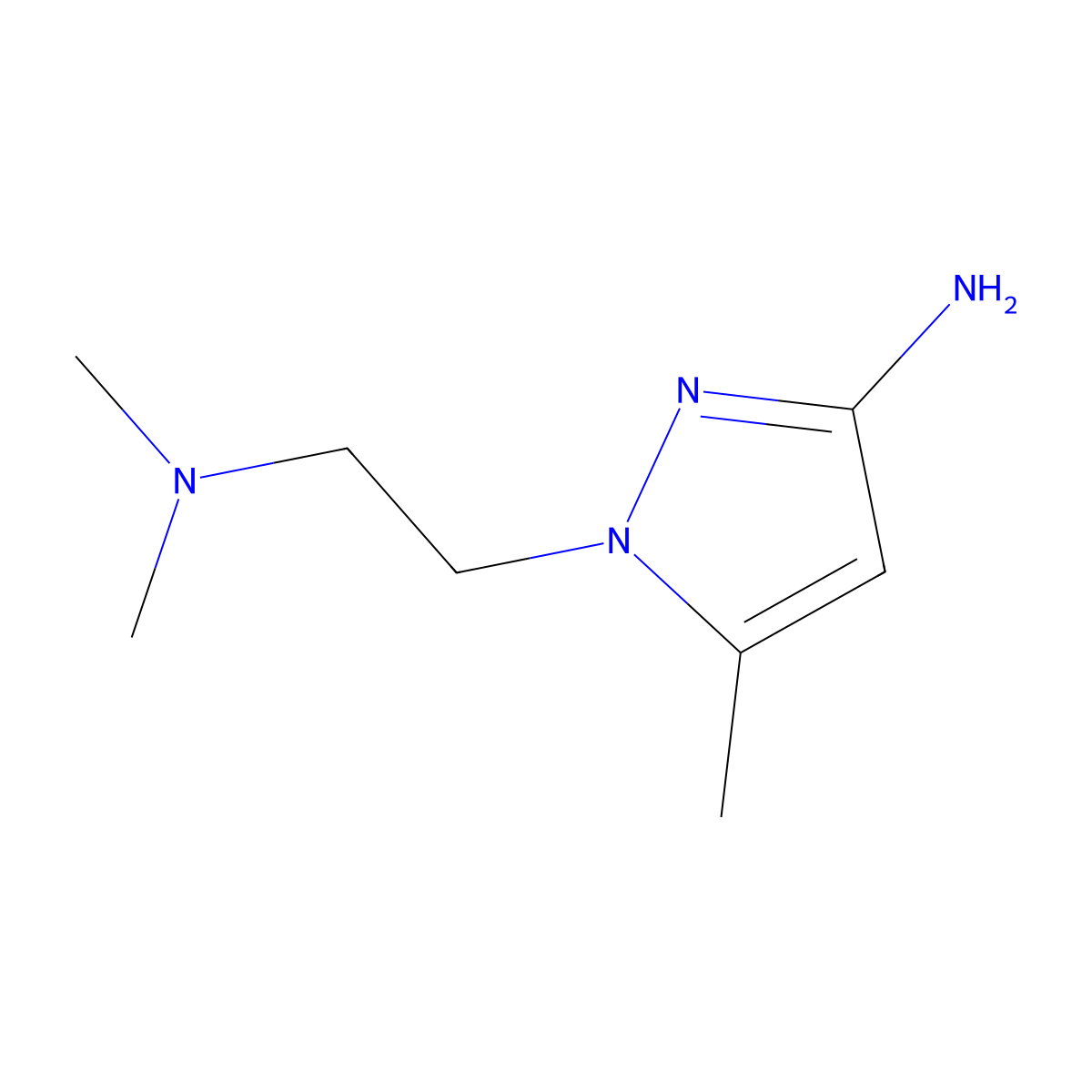 1-[2-(Dimethylamino)ethyl]-5-methyl-1H-pyrazol-3-amine molecular structure, CAS 1250311-03-5