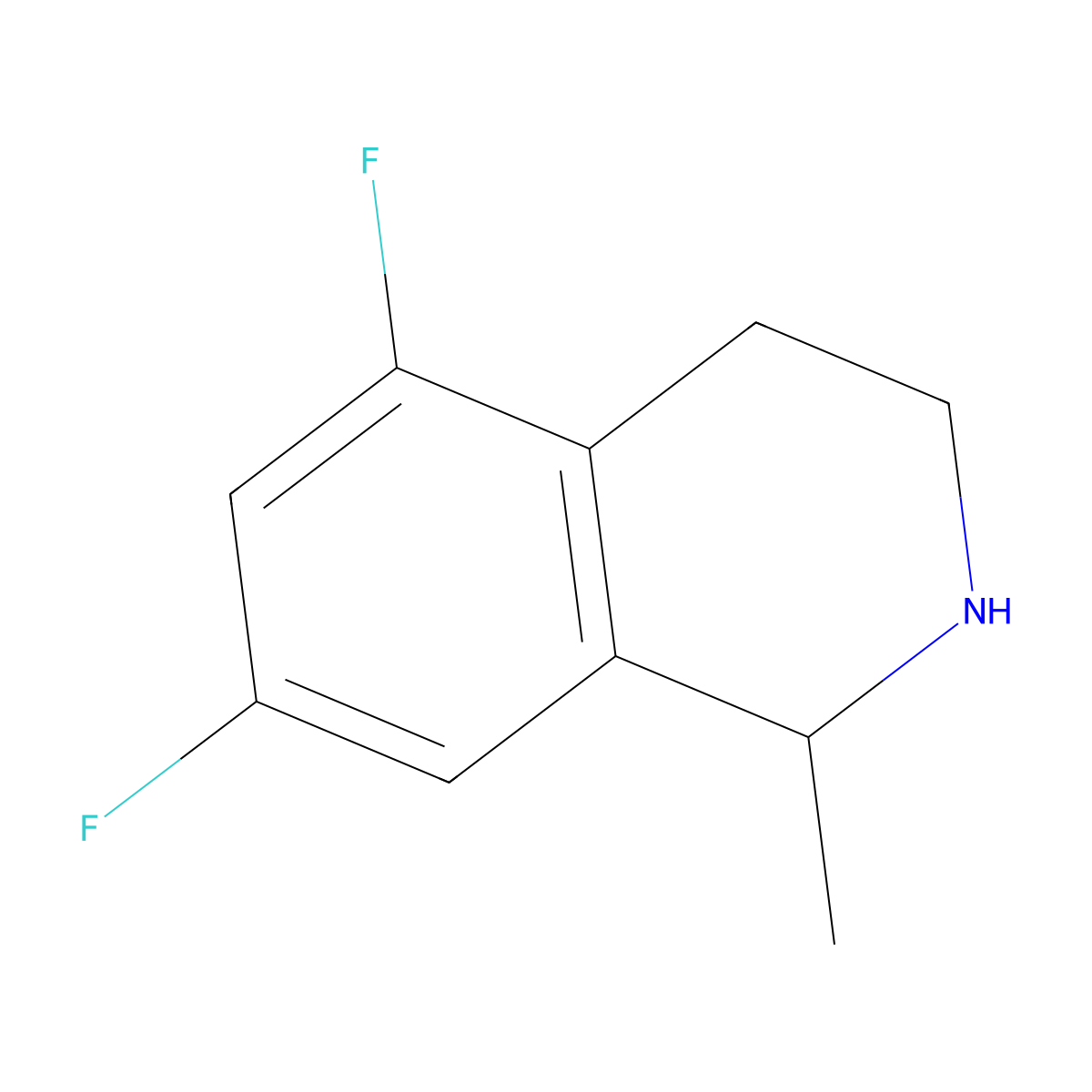 5,7-Difluoro-1-methyl-1,2,3,4-tetrahydroisoquinoline molecular structure, CAS 1250311-31-9