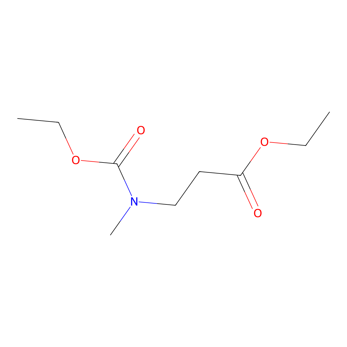 Ethyl 3-((ethoxycarbonyl)(methyl)amino)propanoate molecular structure, CAS 1250311-92-2