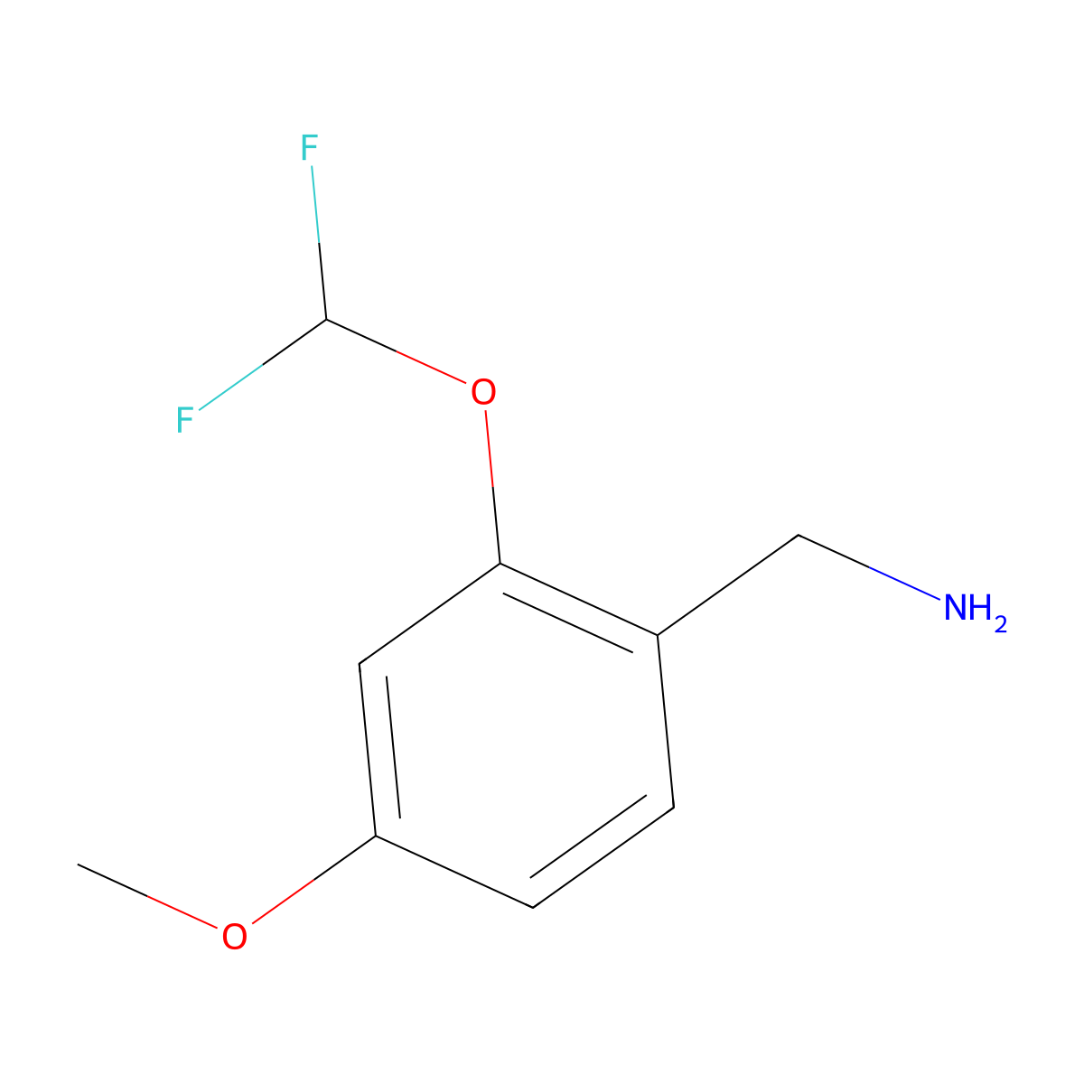 [2-(Difluoromethoxy)-4-methoxyphenyl]methanamine molecular structure, CAS 1250312-17-4