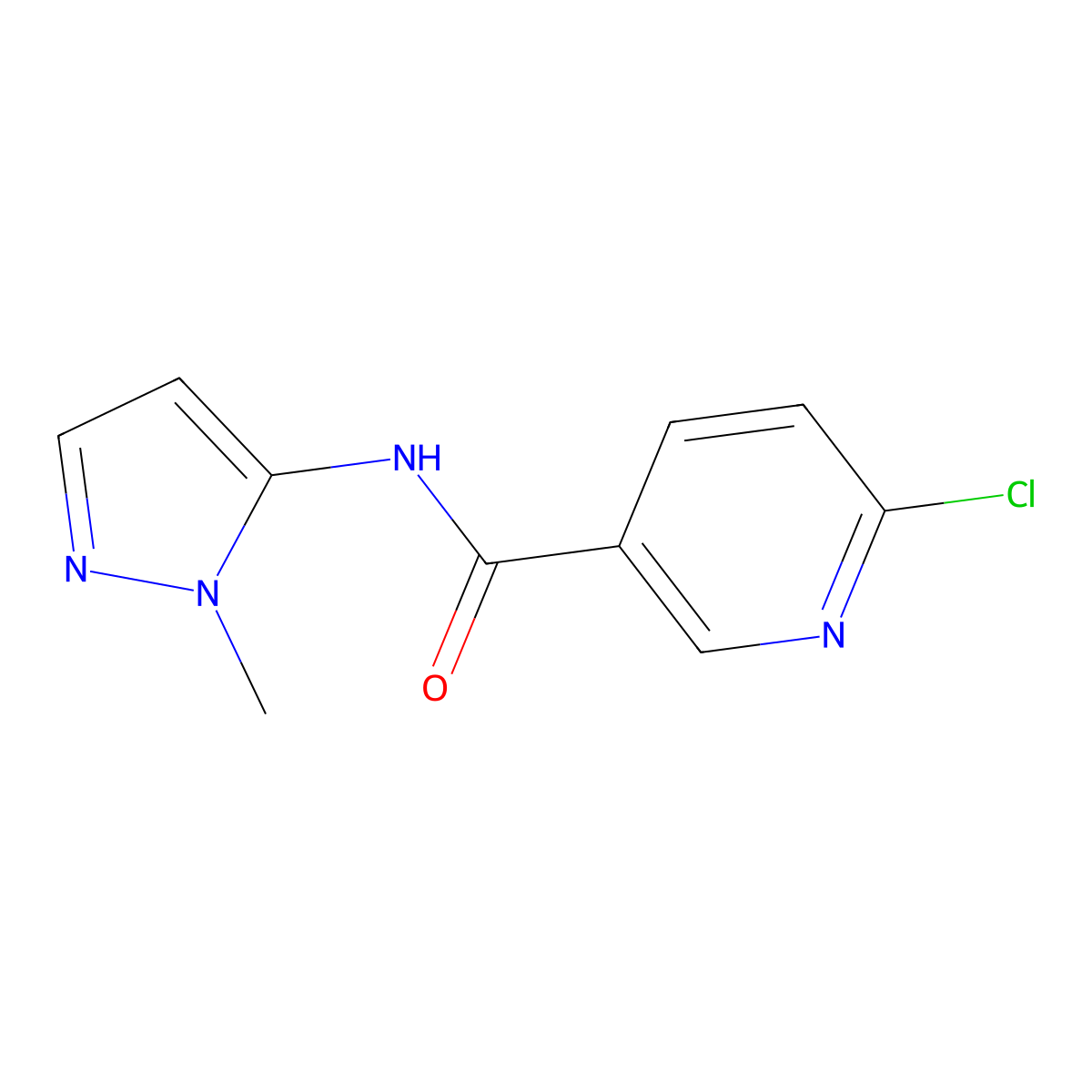 6-Chloro-N-(1-methyl-1h-pyrazol-5-yl)pyridine-3-carboxamide molecular structure, CAS 1250312-35-6