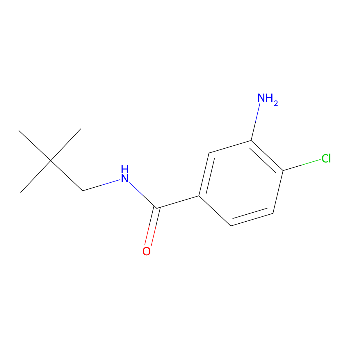 3-amino-4-chloro-N-(2,2-dimethylpropyl)benzamide molecular structure, CAS 1250313-15-5