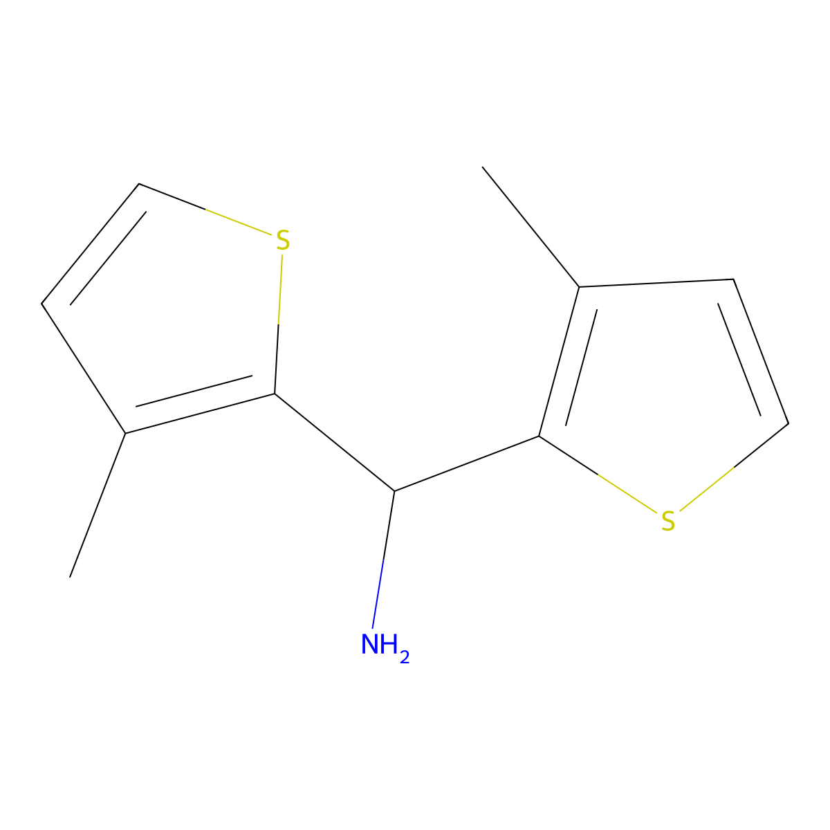 Bis(3-methylthiophen-2-yl)methanamine molecular structure, CAS 1250318-70-7