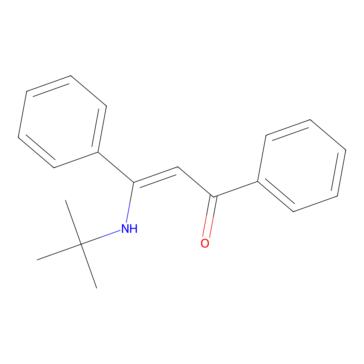 3-(Tert-butylamino)-1,3-diphenylprop-2-en-1-one molecular structure, CAS 125032-53-3