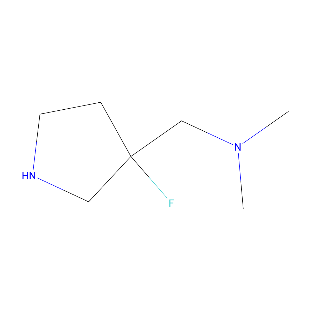 [(3-Fluoropyrrolidin-3-yl)methyl]dimethylamine molecular structure, CAS 125032-78-2