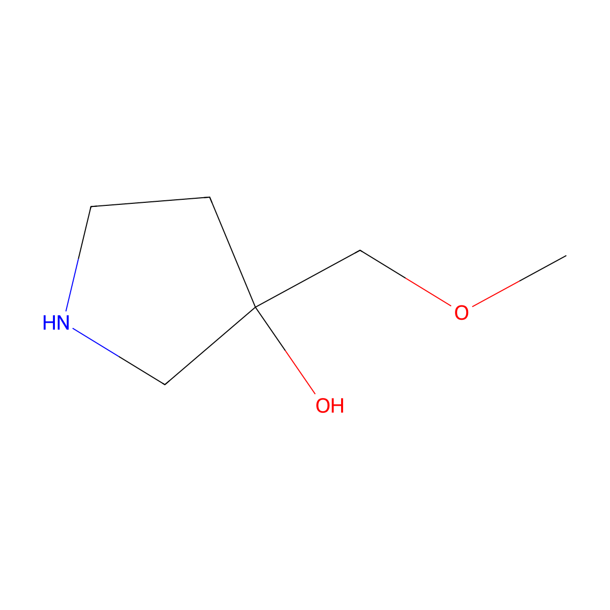 3-(Methoxymethyl)pyrrolidin-3-ol molecular structure, CAS 125032-88-4