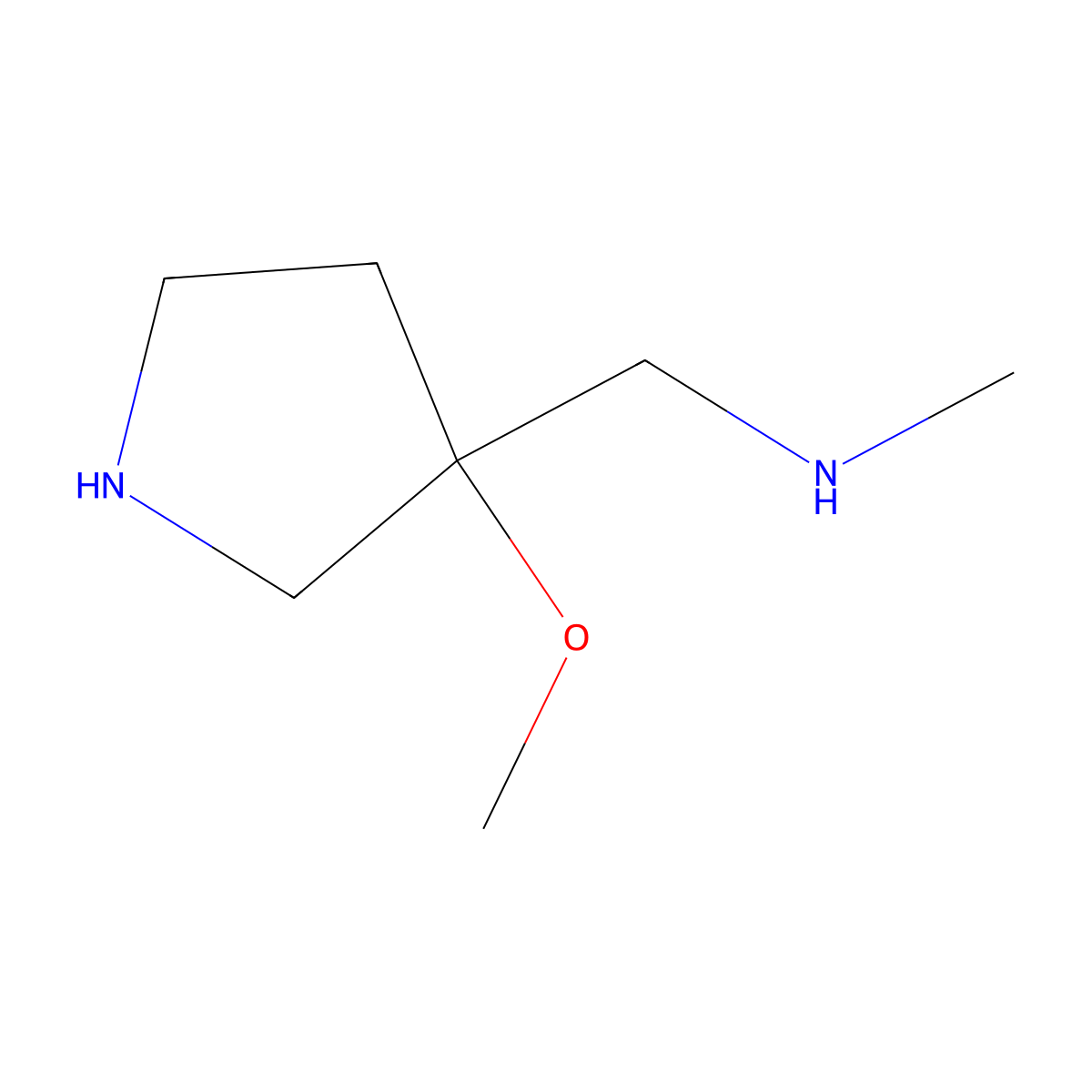[(3-Methoxypyrrolidin-3-YL)methyl](methyl)amine molecular structure, CAS 125032-89-5