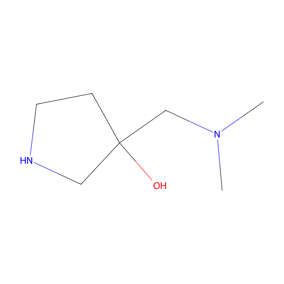 3-((Dimethylamino)methyl)pyrrolidin-3-ol molecular structure, CAS 125032-94-2