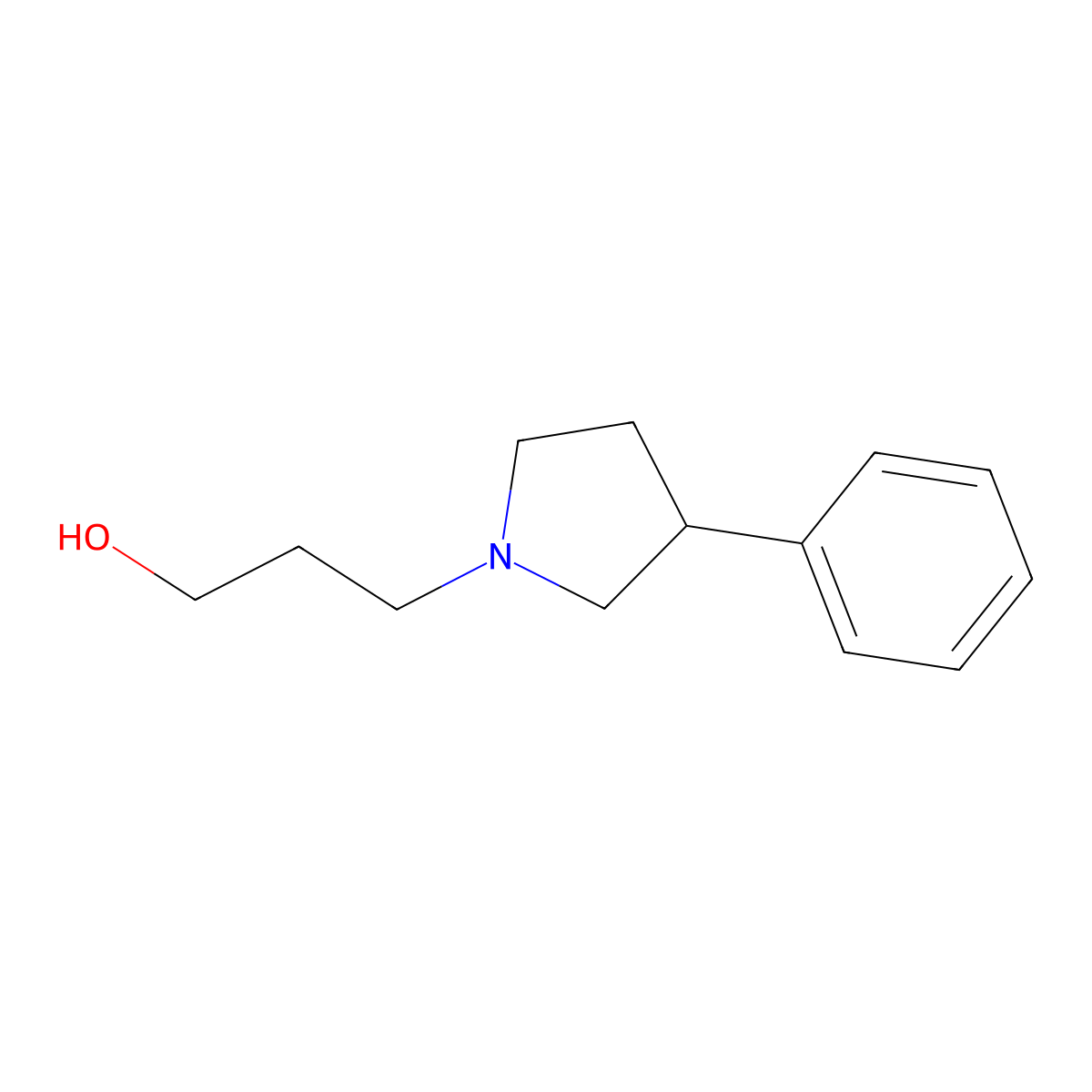 3-(3-Phenylpyrrolidin-1-yl)propan-1-ol molecular structure, CAS 1250321-36-8