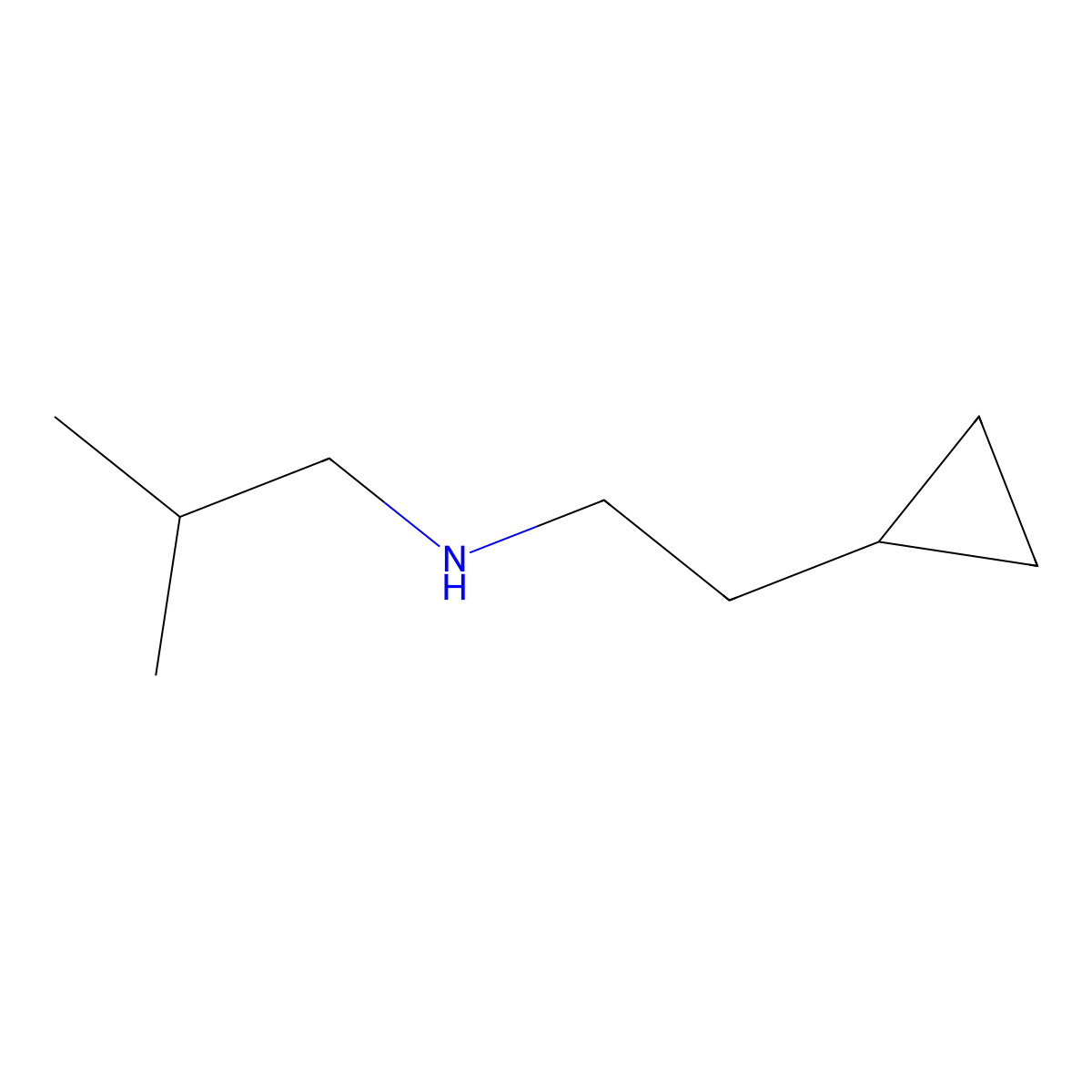(2-Cyclopropyl-ethyl)-isobutyl-amine molecular structure, CAS 1250322-55-4