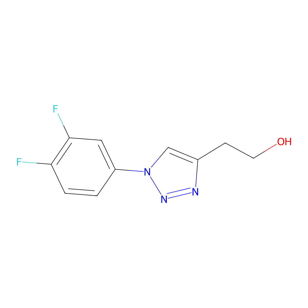 2-[1-(3,4-difluorophenyl)-1H-1,2,3-triazol-4-yl]ethan-1-ol molecular structure, CAS 1250323-41-1