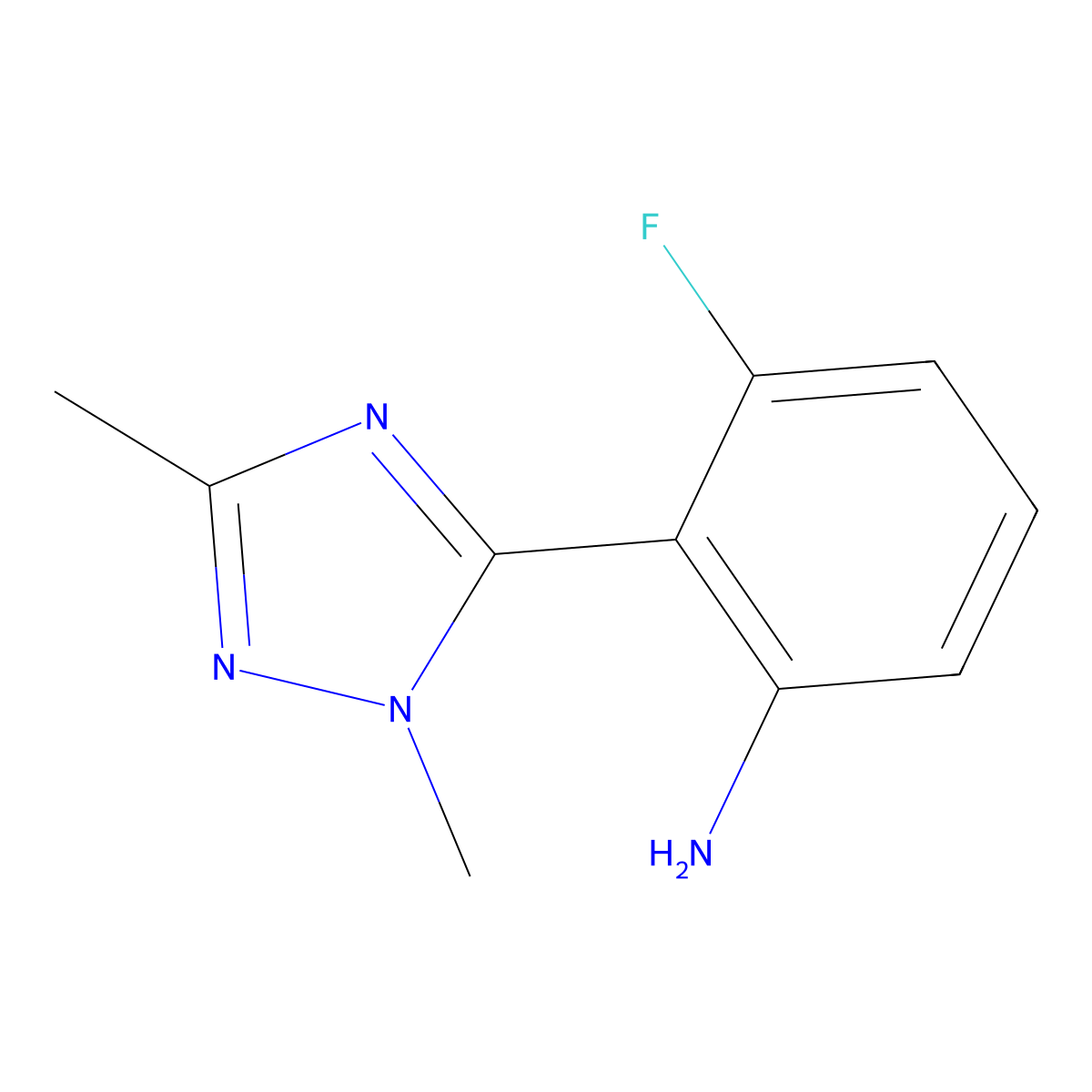 2-(1,3-Dimethyl-1h-1,2,4-triazol-5-yl)-3-fluoroaniline molecular structure, CAS 1250323-82-0