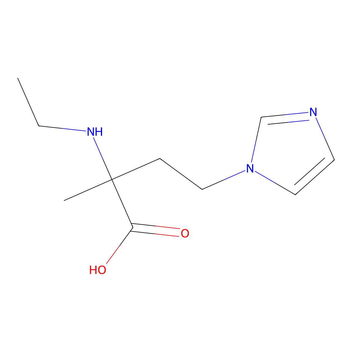 2-(Ethylamino)-4-(1h-imidazol-1-yl)-2-methylbutanoic acid molecular structure, CAS 1250325-38-2