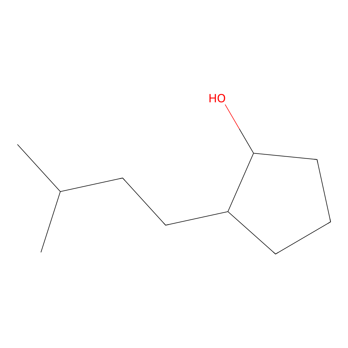 2-(3-Methylbutyl)cyclopentan-1-ol molecular structure, CAS 1250328-67-6